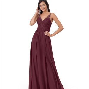 Azazie Amy dress in cabernet